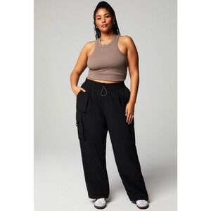 Fabletics Womens 2X Tall Black Heights Cargo Pant 32" Water Repellant Hiking NEW